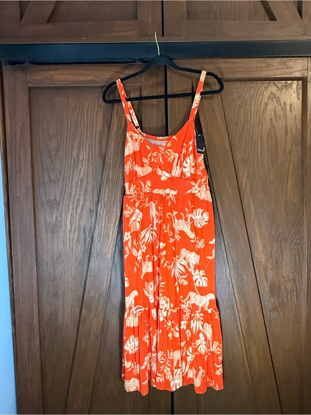 Torrid Orange Tropical Print Super Soft Midi Dress Sz 0 NWT